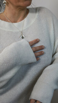 Terra di Siena super zacht wit knitwear kort 