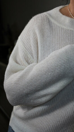 Terra di Siena super zacht wit knitwear kort 