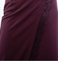 Maxi Rok met Kanten Details Bordeaux