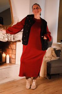 Cuore – teddy gilet met rode hartjes