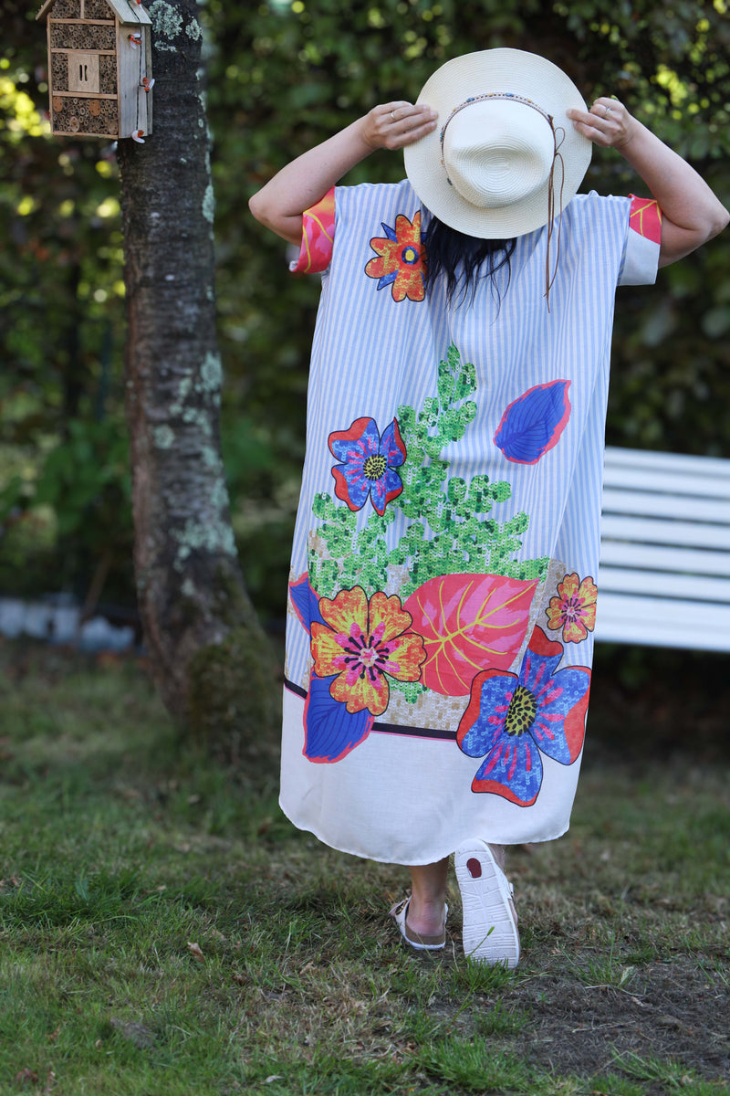 Terra di Siena printed lange jurk