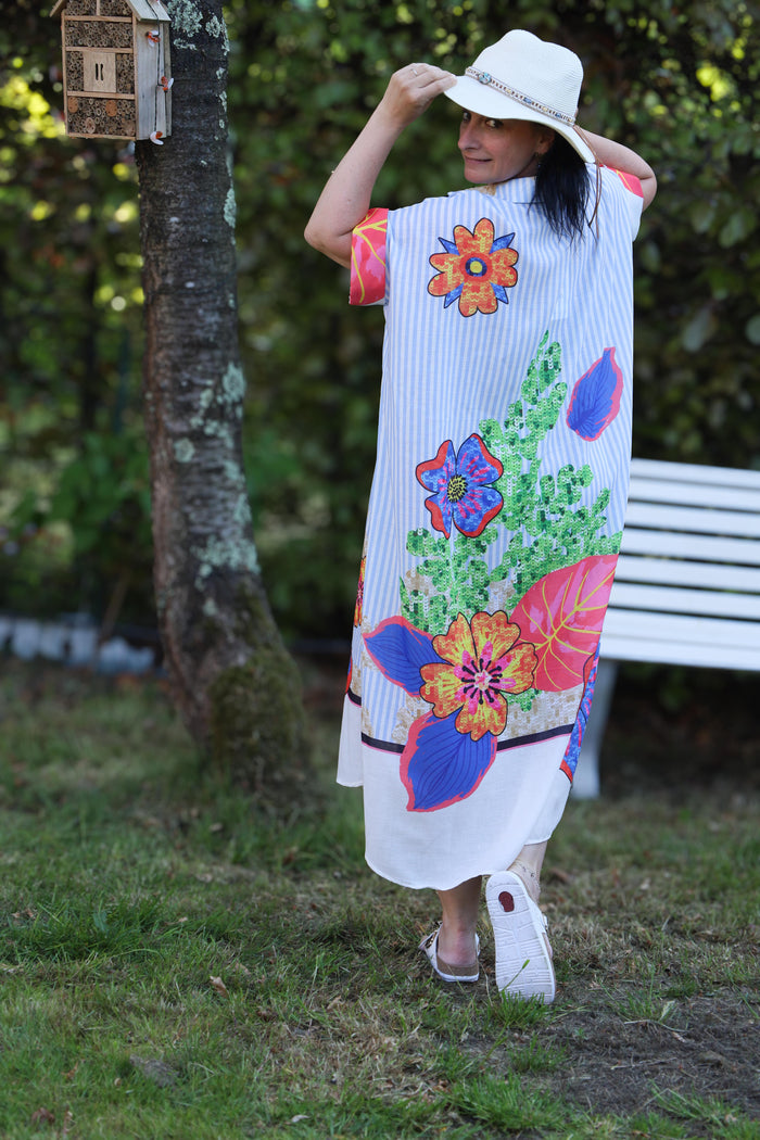 Terra di Siena printed lange jurk