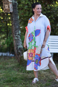 Terra di Siena printed lange jurk