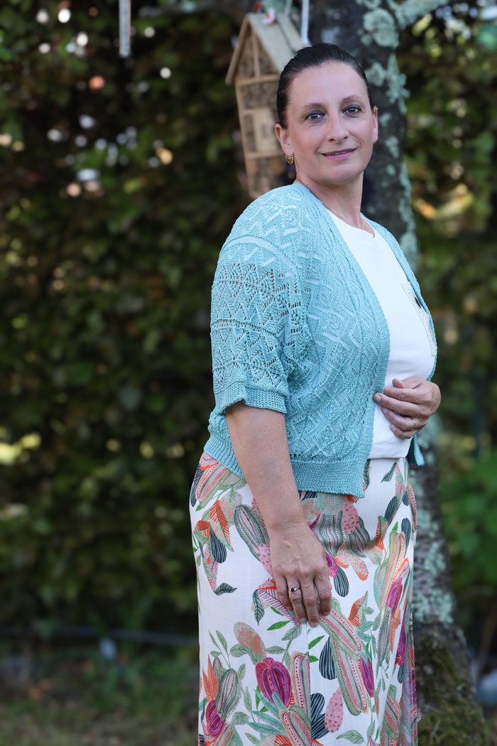 Terra di Siena Cardigan 'Siena'  – gebreid in salieblauw