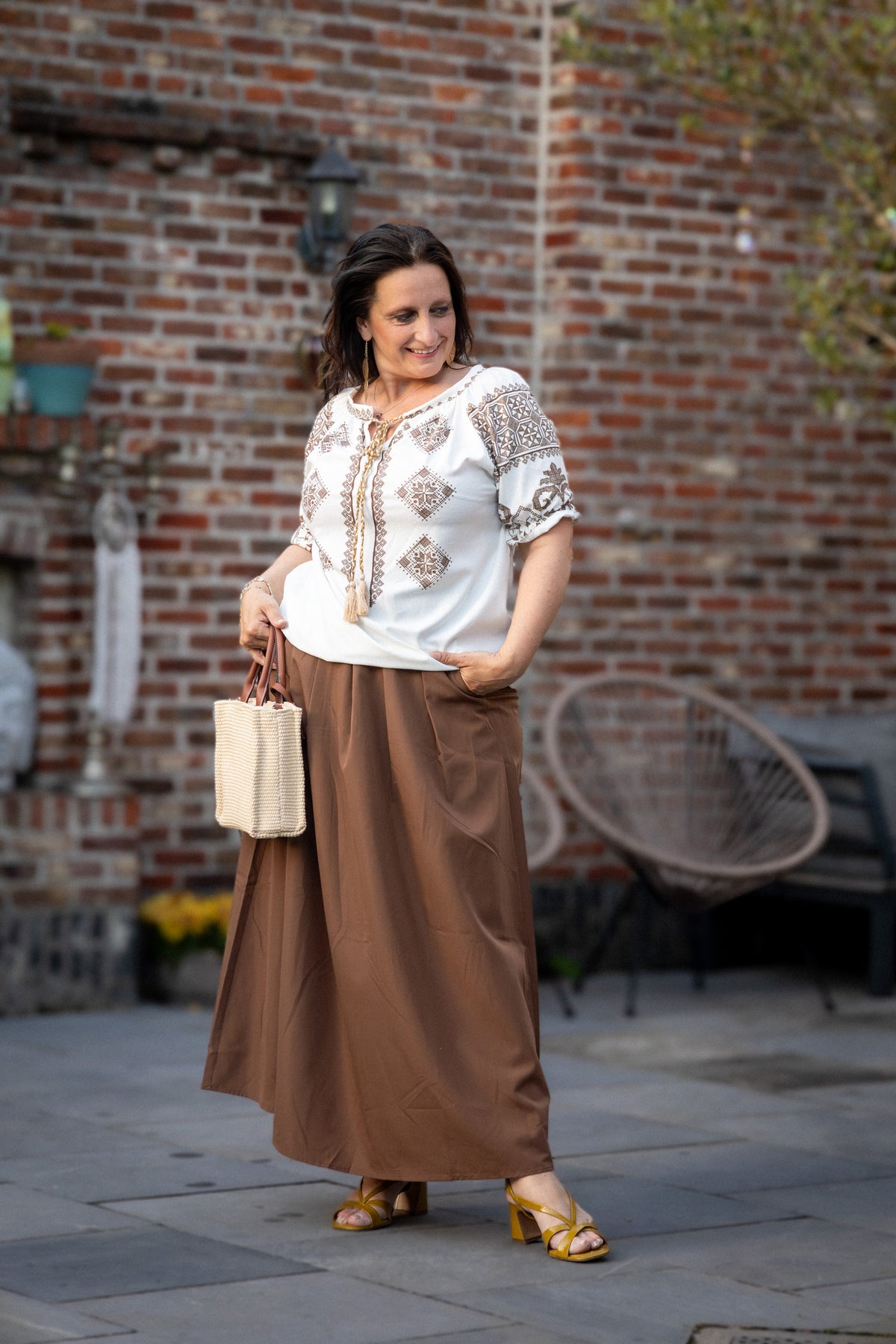 Blouse Amaile bohemian met koorden