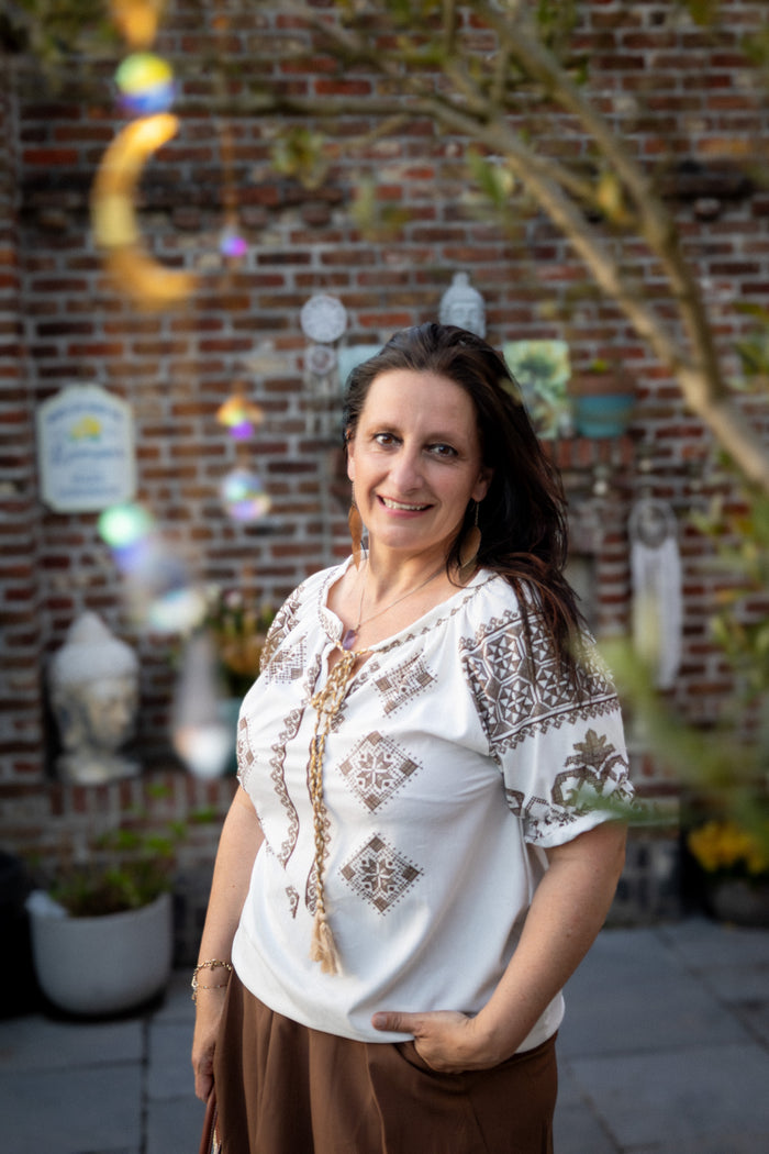 Blouse Amaile bohemian met koorden