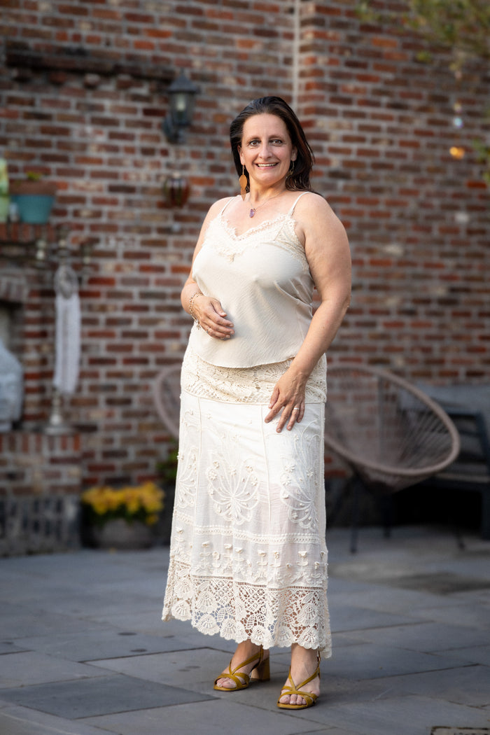 Armonia rok crème broderie