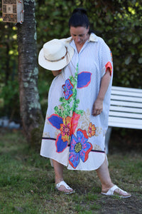 Terra di Siena printed lange jurk