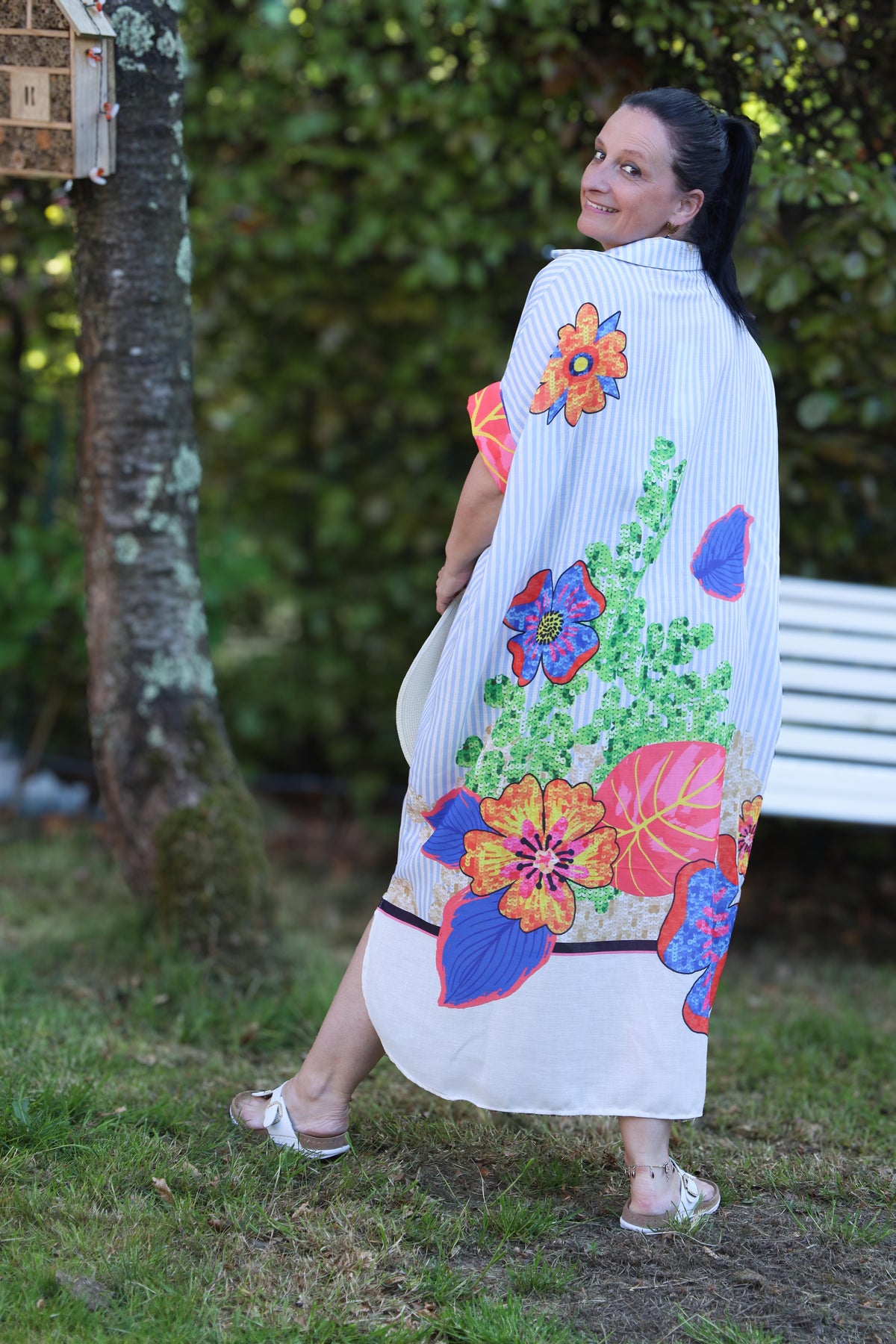 Terra di Siena printed lange jurk