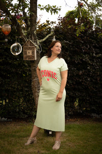 ICONIC midi jurk mintgroen