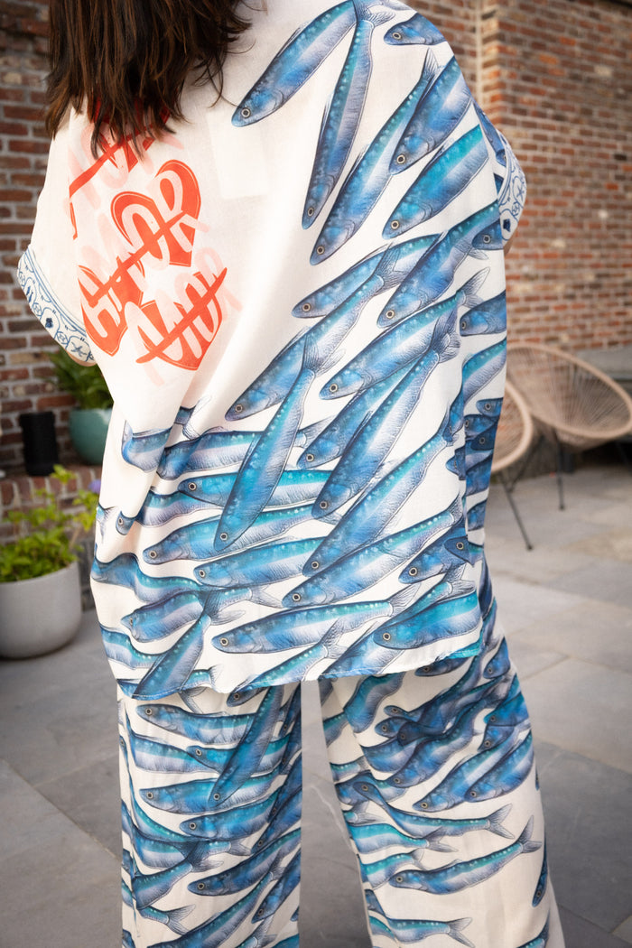 Zomerse set met sardineprint