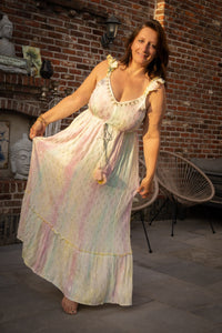 BOHO lange jurk met ruches