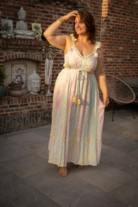 BOHO lange jurk met ruches