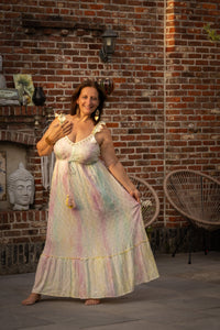 BOHO lange jurk met ruches