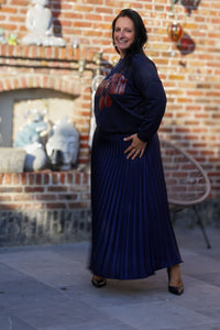 Plissérok - Fenna - marineblauw