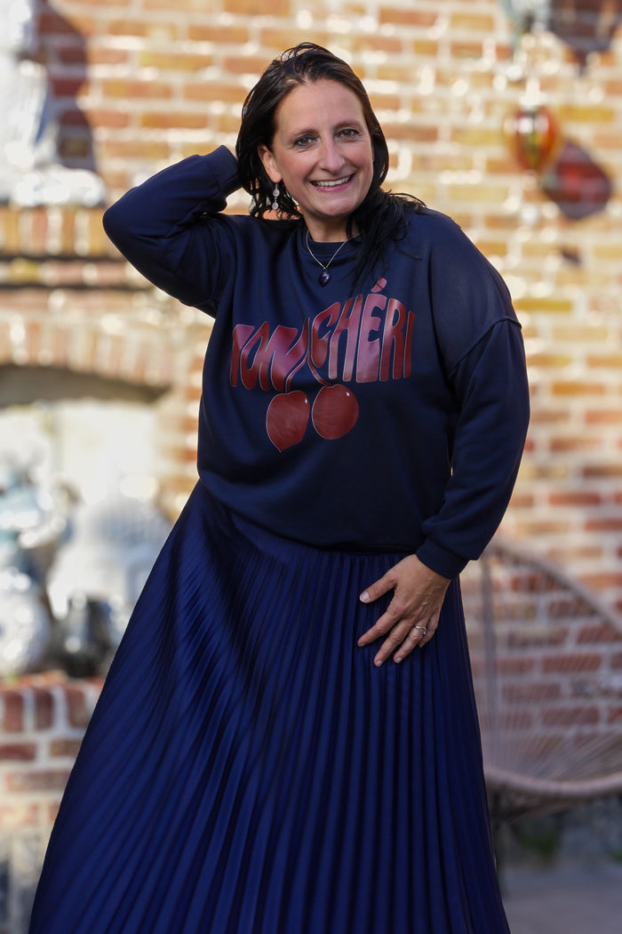 Sweater Mon Chéri - marineblauw