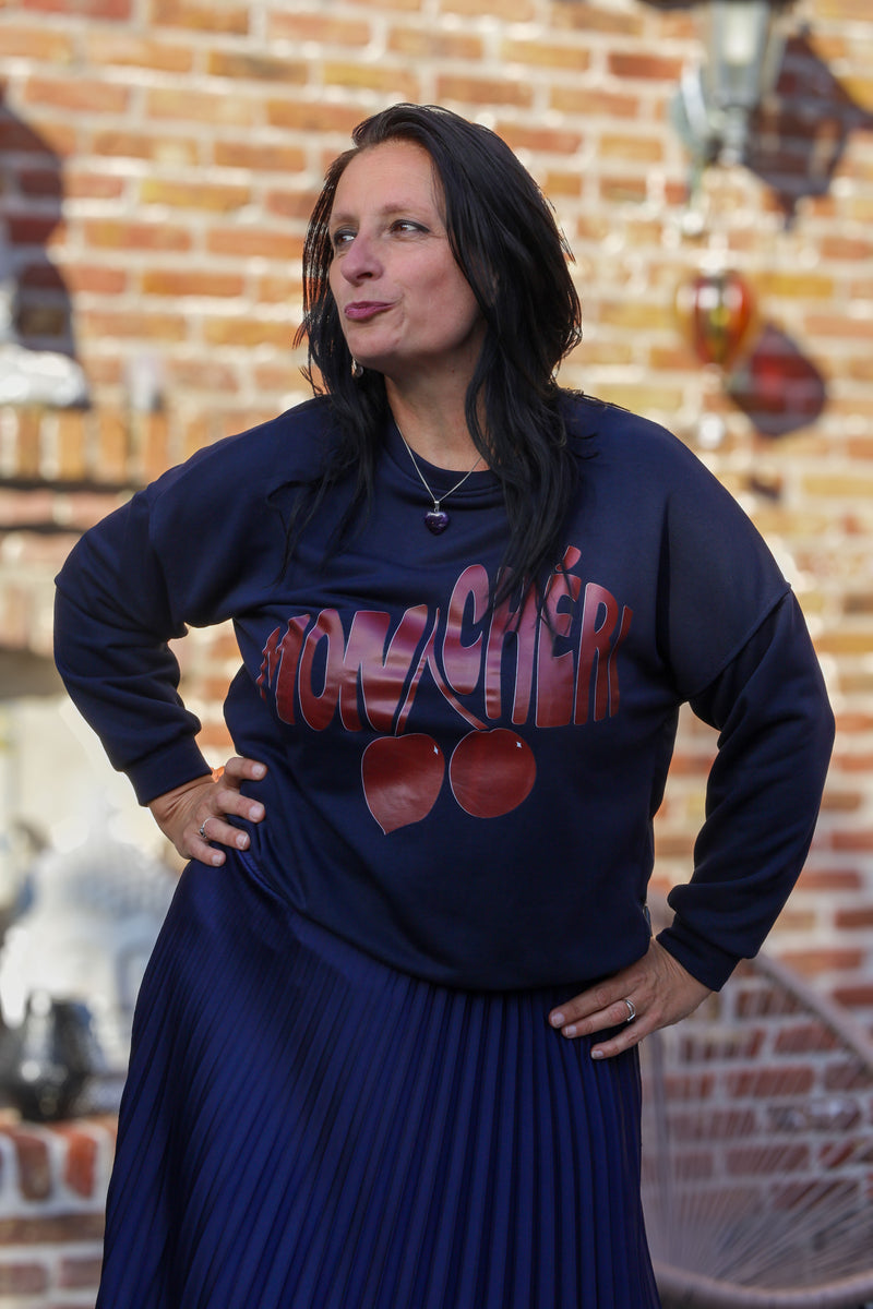 Sweater Mon Chéri - marineblauw