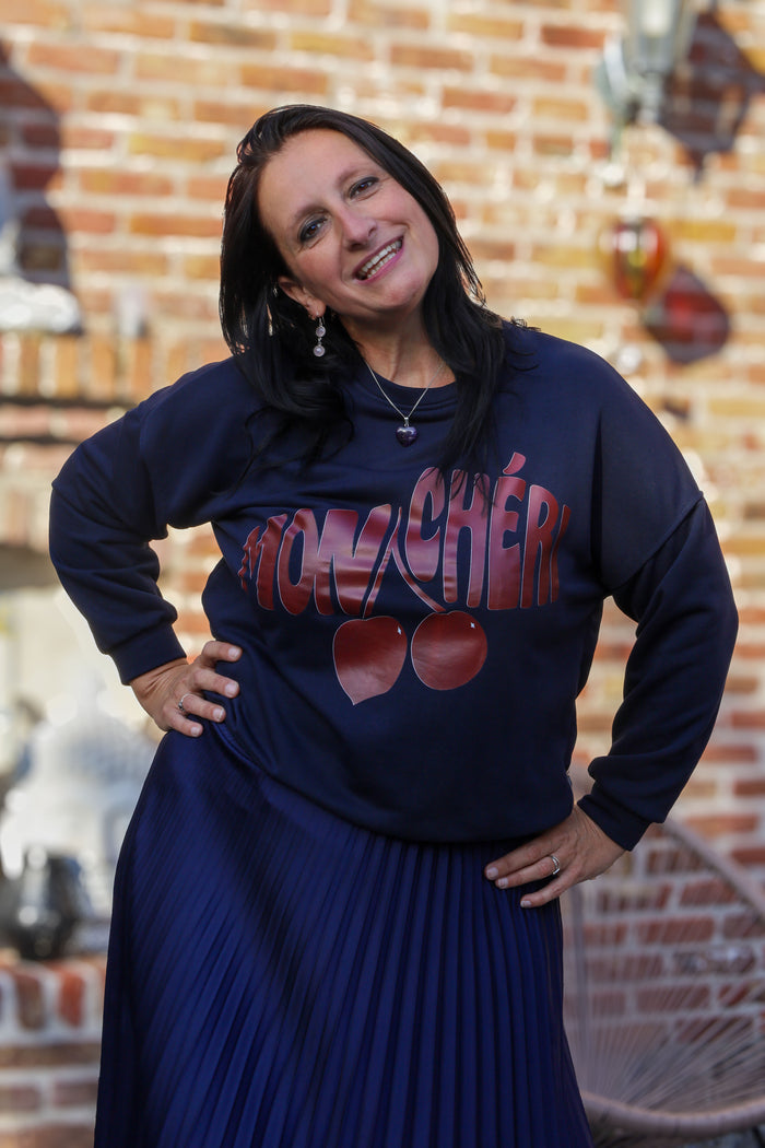 Sweater Mon Chéri - marineblauw