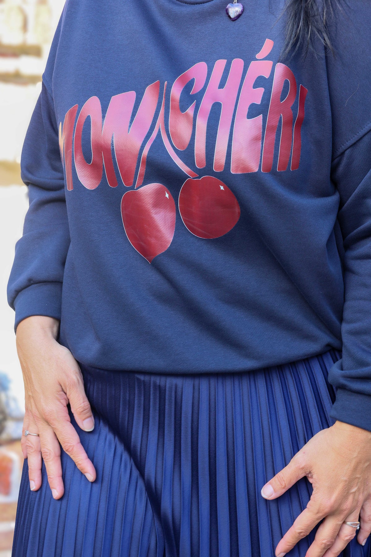 Sweater Mon Chéri - marineblauw