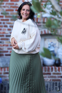 Plissérok - Fenna - olijfgroen