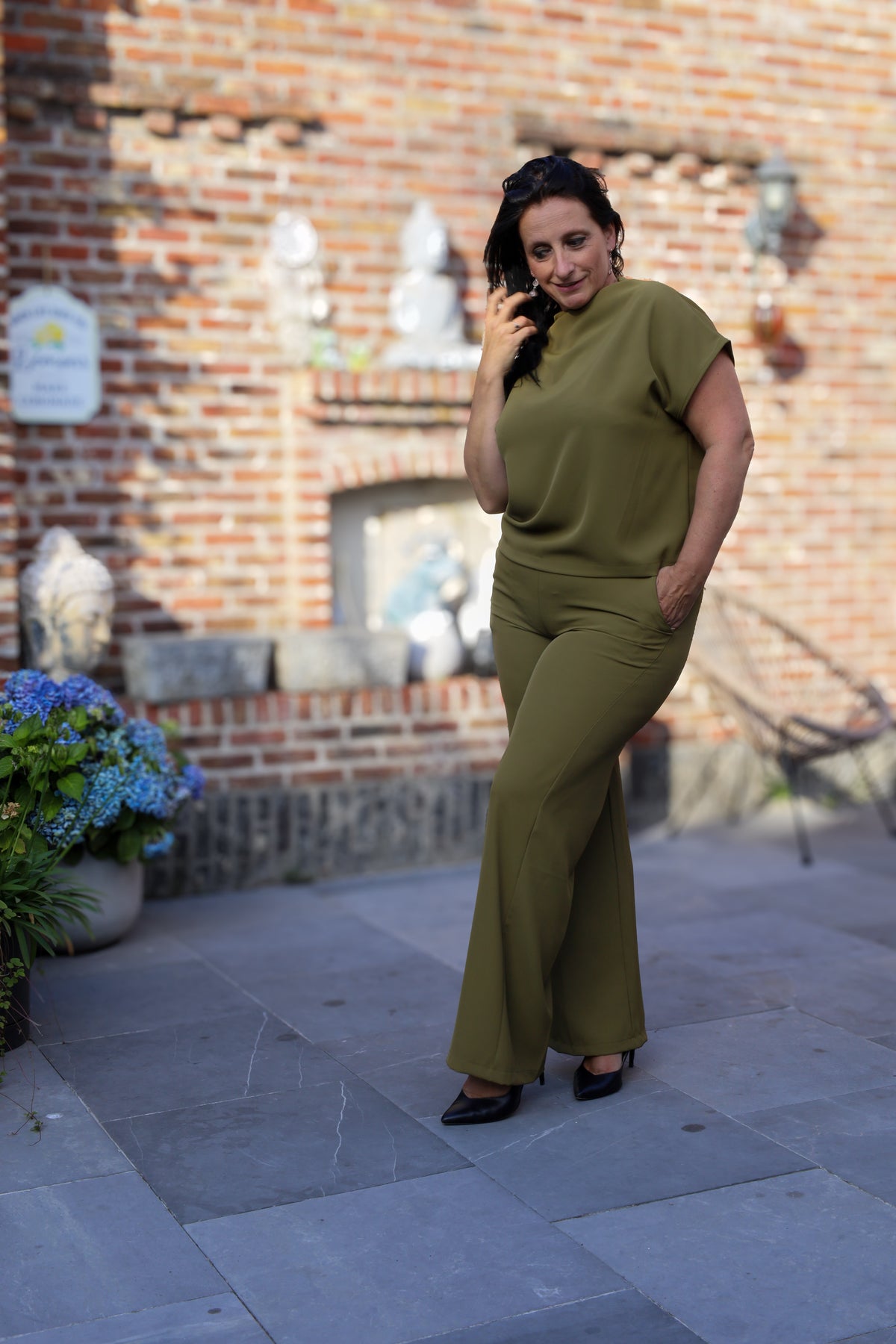 2delige set - Charlot - olijfgroen