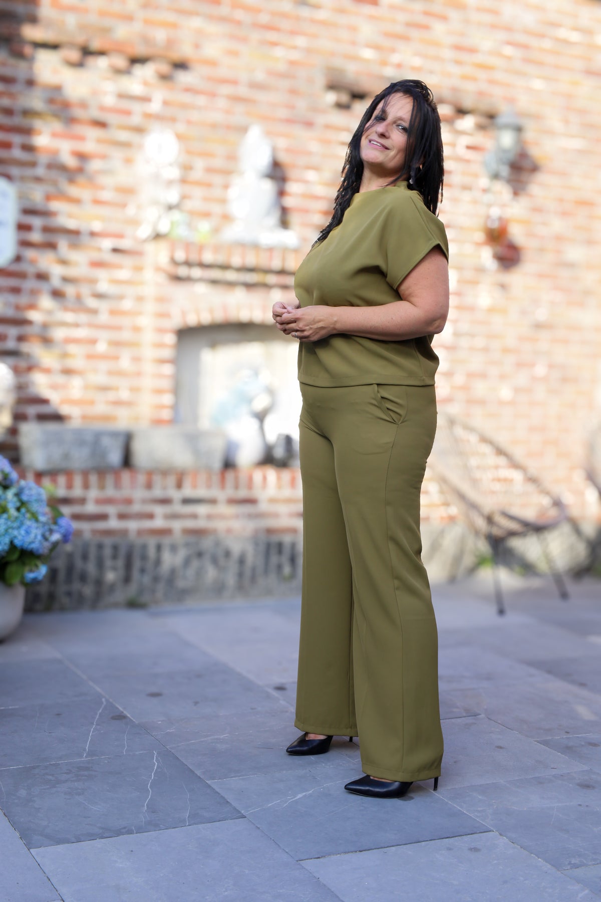 2delige set - Charlot - olijfgroen