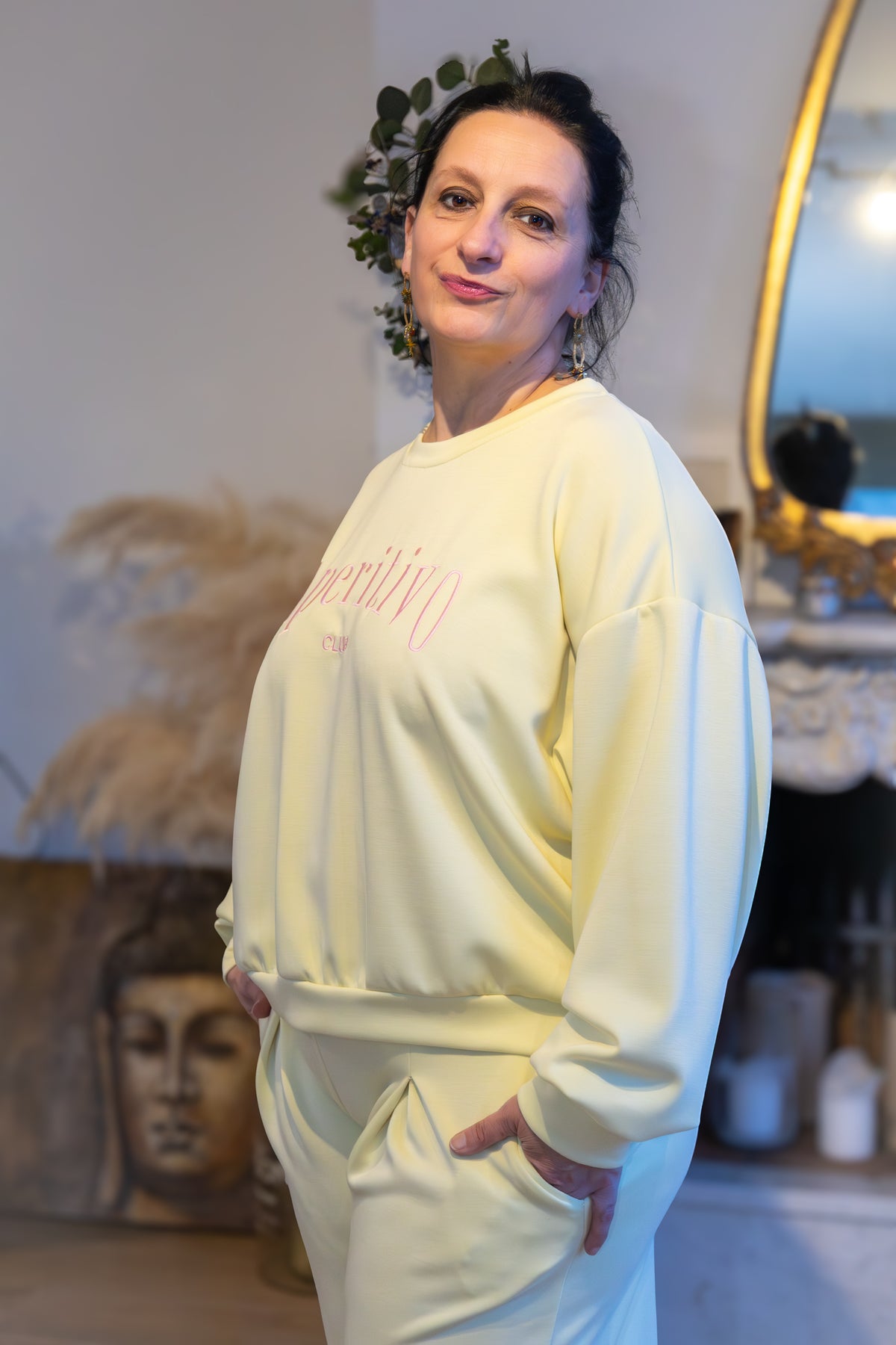 Sweater pastelgeel Aperitivo