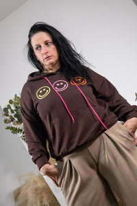 Hoodie smiley bruin