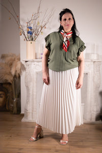 Verde Semplice – groene blouse met ruches mouw