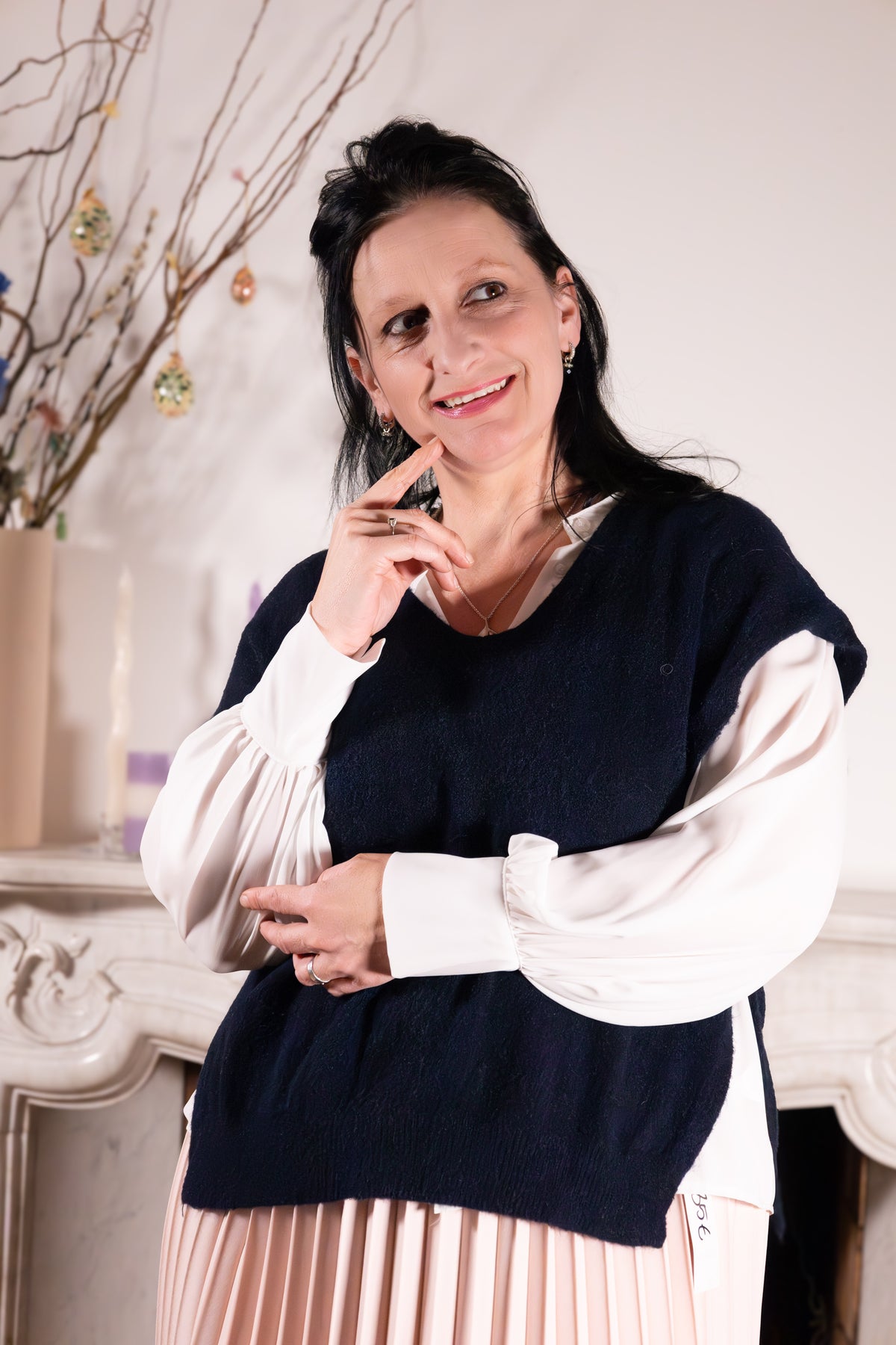 Stijlvolle navy debardeur