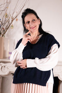 Stijlvolle navy debardeur