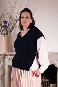 Stijlvolle navy debardeur