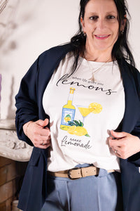 T-shirt Dolce Limone – witte T-shirt met citroenprint