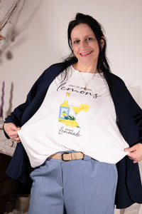 T-shirt Dolce Limone – witte T-shirt met citroenprint