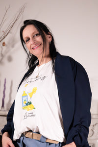 T-shirt Dolce Limone – witte T-shirt met citroenprint