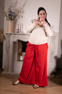 Broek Rosso Vivo – rode wijde broek