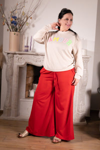 Broek Rosso Vivo – rode wijde broek