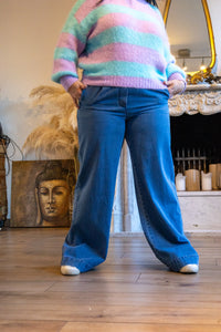 Stijlvolle Brede Jeans Blauw