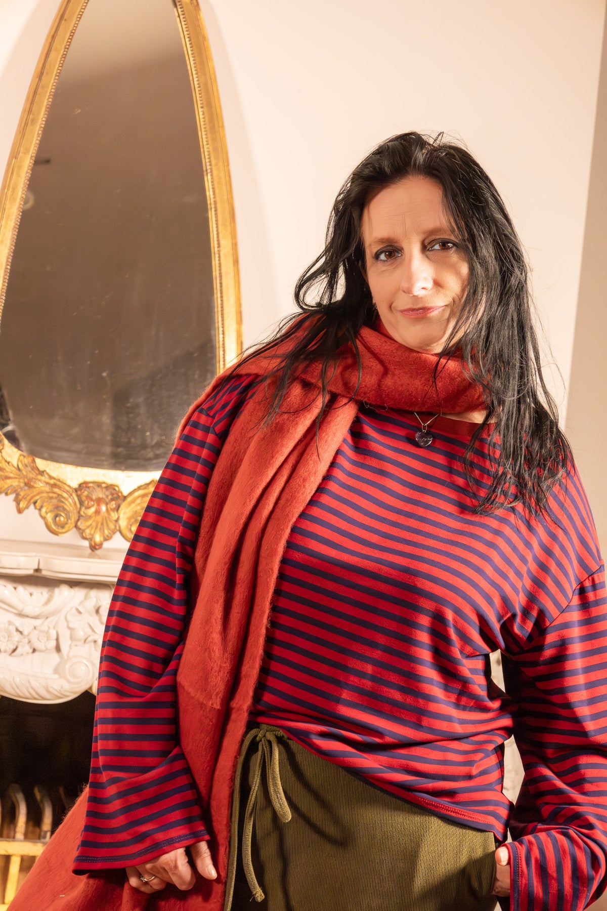 She & Me Dolci Giorni Luna top rood navy gestreept – Cosy & Chill collectie – damesmode Duffel