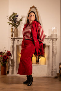 Burgundy teddy gilet met zachte textuur en comfortabele pasvorm