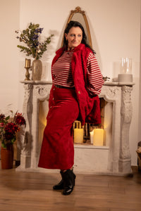 Burgundy teddy gilet met zachte textuur en comfortabele pasvorm