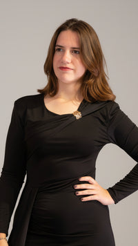 Zwarte Lange Jurk Met Split