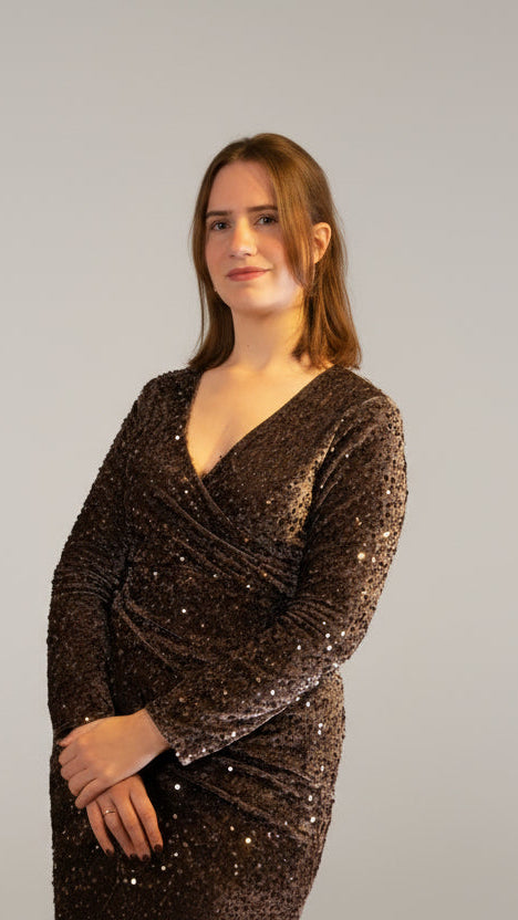 Jurk Feestelijk Goudbruin