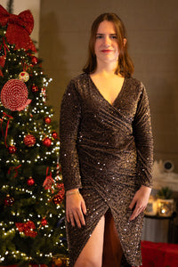 Jurk Feestelijk Goudbruin