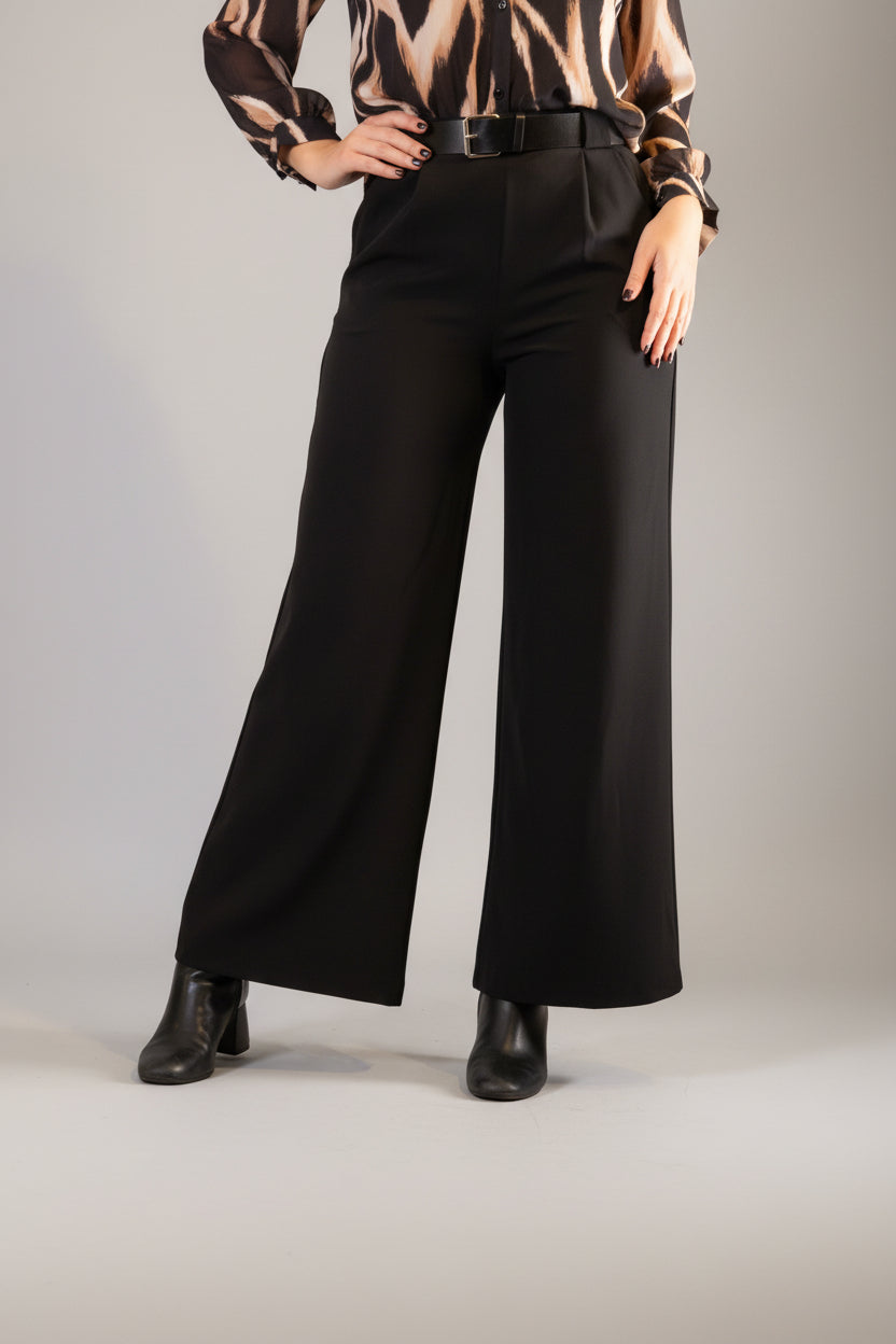 Elegante Wijde Broek Zwart