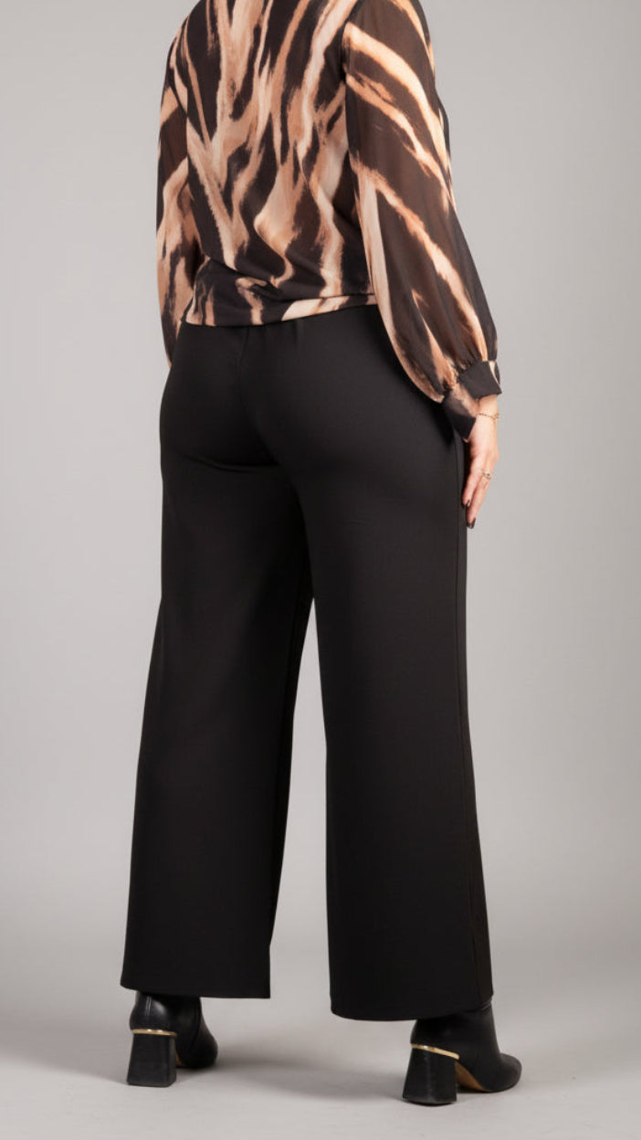 Elegante Wijde Broek Zwart