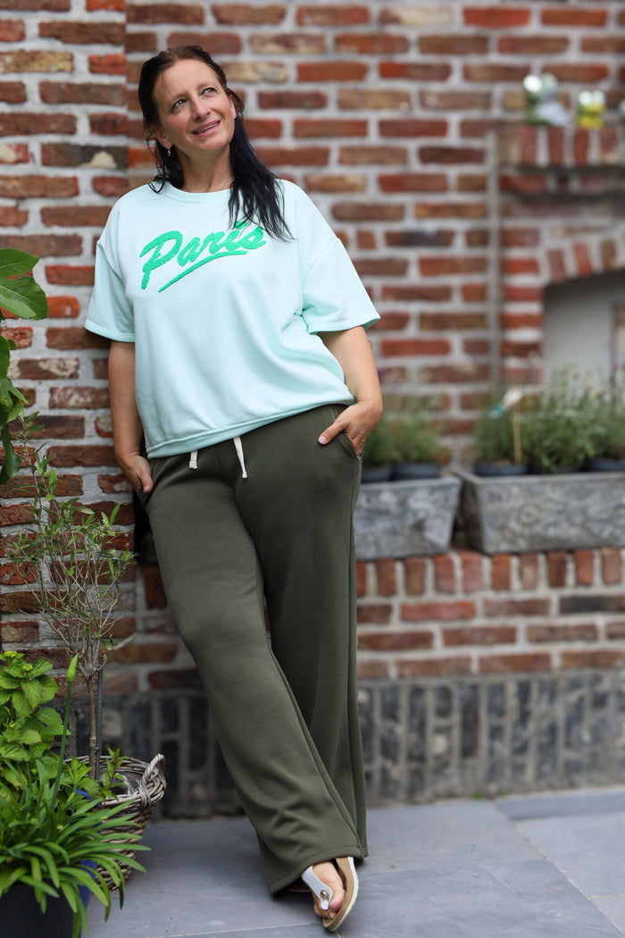 damesbroek Pantalone Livia Mooij olijfgroen – damesmode Duffel
